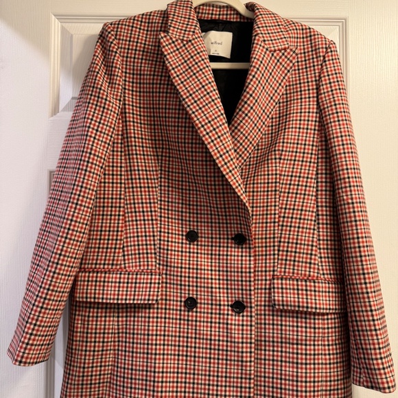 Aritzia Wilfred Margaux Plaid Double Breasted blazer - Picture 2 of 13